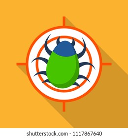 Target virus internet icon. Flat illustration of target virus internet vector icon for web design