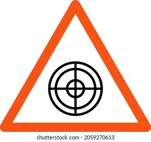 Target Warning vector icon. A flat illustration design of Target Warning icon on a white background.