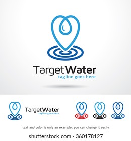 Target Water Logo Template Design Vector