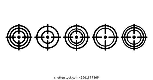 target weapon sniper army sight for gun icon vector design symbol sign black white color illustration collection isolated