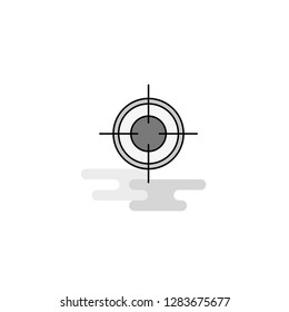 Target Web Icon. Flat Line Filled Gray Icon Vector