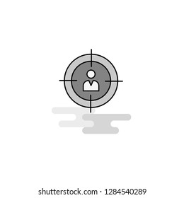 Target Web Icon. Flat Line Filled Gray Icon Vector
