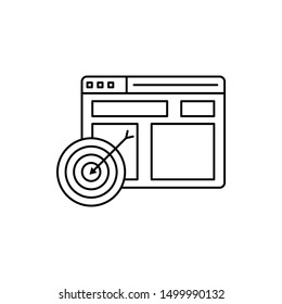 Target web page browser icon. Element of user experience icon