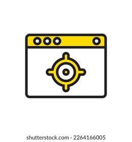 Ilustración del vector de iconos del sitio web de destino