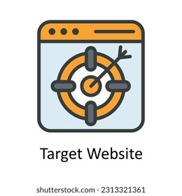 Target Website Vector   Fill outline  Icon Design illustration. Digital Marketing  Symbol on White background EPS 10 File