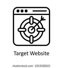 Target Website Vector    outline  Icon Design illustration. Digital Marketing  Symbol on White background EPS 10 File