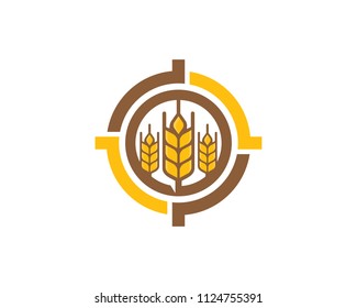 Target Wheat Icon Logo Design Element