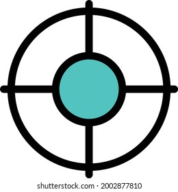 objetivo con fondo blanco. target es un símbolo del icono de línea millitary.color.