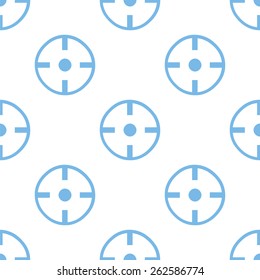 Target white and blue seamless pattern for web design. Vector symbol