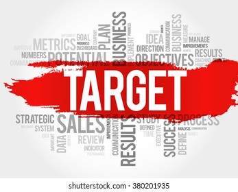 Target word cloud, business concept background