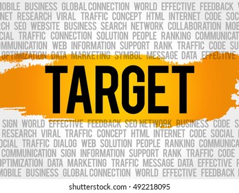 TARGET word cloud collage, business concept background