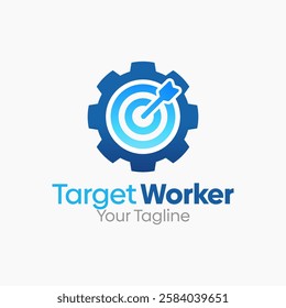 Target Worker Logo Design Template. Good for Business, Agency, Community and Organization