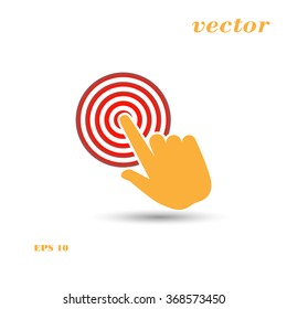  Target,Click, Hand Icon,  Pressing a Button,