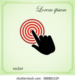 Target,Click, Hand Icon, Pressing a Button,