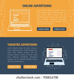 Targeted advertisement banner template for websites in vector EPS10