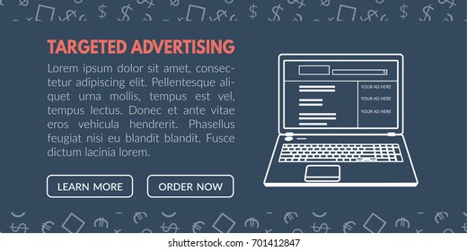 Targeted advertisement banner template for websites in vector EPS10
