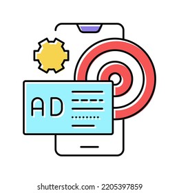targeted advertising color icon vector. targeted advertising sign. isolated symbol illustration