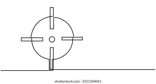 Targeted Advertising Continuous Line Editable Icon, Continuous Line Drawing of Targeting Icon. Hand Drawn Symbol Vector Illustration, abstract line art illustration of archery target symbol, Line.