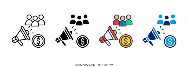 Targeted Advertising Icon Set Multiple Style Collection