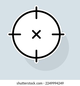 Targeted advertising line icon. Television, pause, sale, marketing, tv, banner, product, money, poster. Add concept. Vector sticker line icon on white background
