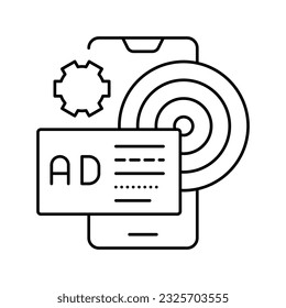 targeted advertising line icon vector. targeted advertising sign. isolated contour symbol black illustration