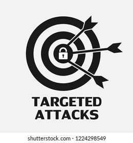 Targeted Attacks threat logo concept of cybercrime. Vector illustration technology concept design.