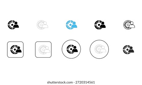 Iconos de audiencia objetivo en diferentes estilos para negocios y marketing