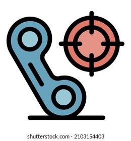 Targeted calls icon. Outline targeted calls vector icon color flat isolated