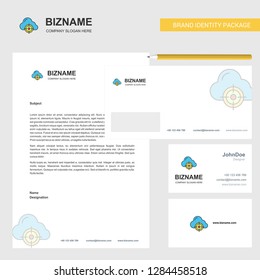 Targeted cloud  Business Letterhead, Envelope and visiting Card Design vector template