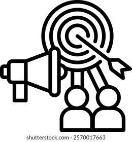 Targeted Marketing Icon Line Vector Illustration