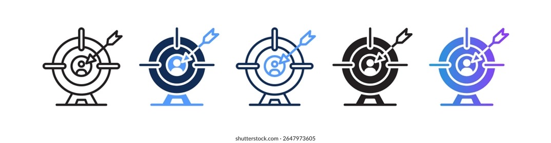 Targeted Marketing Icon Multiple Vector Illustration