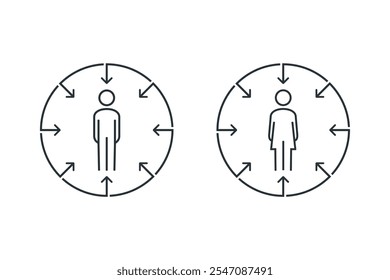 Targeted men women. Illustration vector