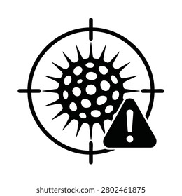 Targeted Virus with Caution Triangle Alert Icon