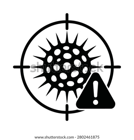 Targeted Virus with Caution Triangle Alert Icon