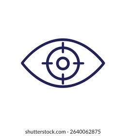 Targeted vision Eye with crosshairs. Icon symbol illustration