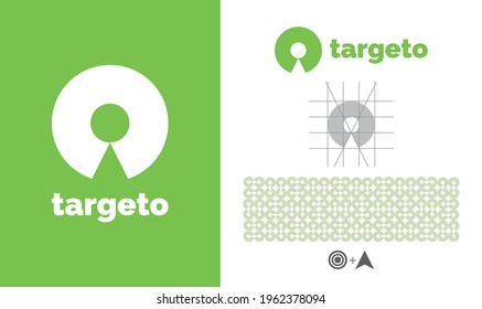 Targeting arrow to pint logo for growing financial businesses with meaning and pattern