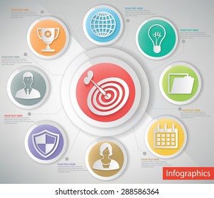 Targeting and business design,info graphic concept,clean vector