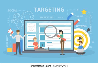 Targeting concept illustration. Idea of finding audience.