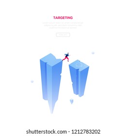 Targeting concept - modern isometric vector web banner