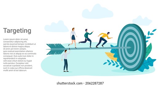 Targeting, Finding goals and achieving results.Poster in business style.Vector illustration.
