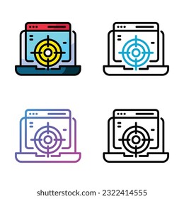 Diseño de iconos de destino en cuatro colores de variación