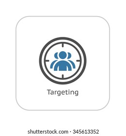 Targeting Icon. Flat Design. Business Targeting. Focus Group. Client Targeting. 