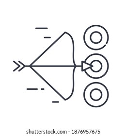 Icono de destino, ilustración lineal aislada, vector de línea delgada, signo de diseño web, símbolo de concepto de contorno con trazo editable sobre fondo blanco.