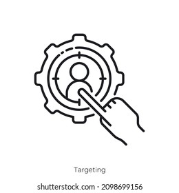 Targeting icon. Outline style icon design isolated on white background