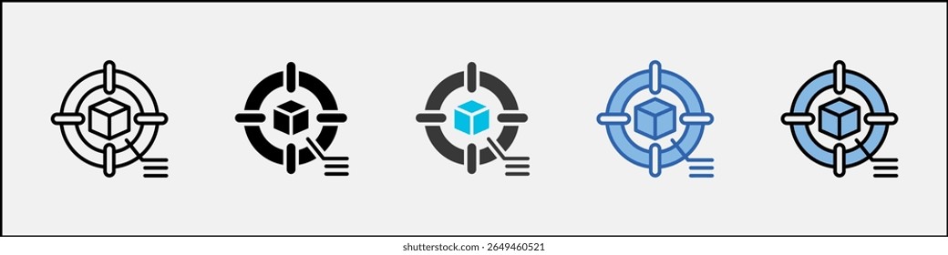 Ilustración multiestilo de paquete de iconos de destino