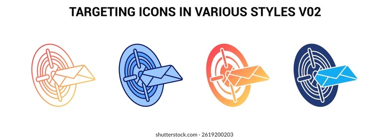 Targeting icon represented by Targeting symbol Blue, Gradient, Dualtone, Fill style.