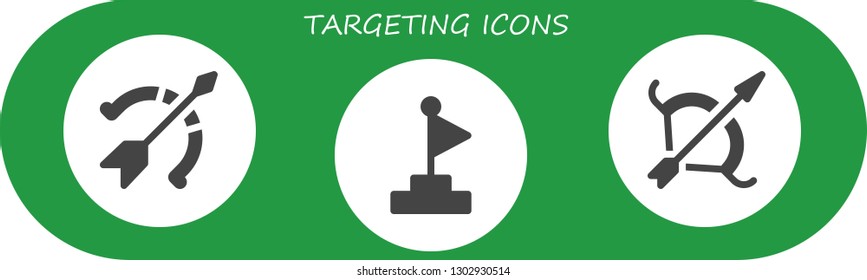  targeting icon set. 3 filled targeting icons.  Simple modern icons about  - Archery, Goal
