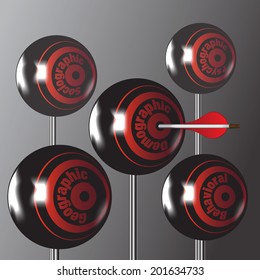 Targeting Illustration, marketing diagram, marketing illustration