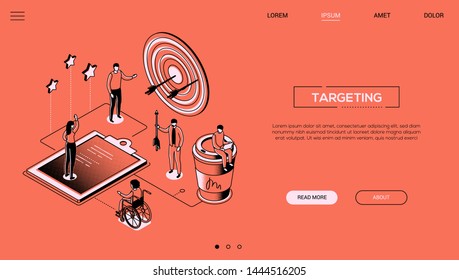 Targeting - Line Design Style Isometric Web Banner