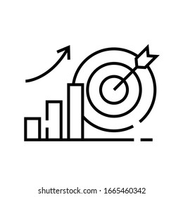 Targeting line icon, concept sign, outline vector illustration, linear symbol.